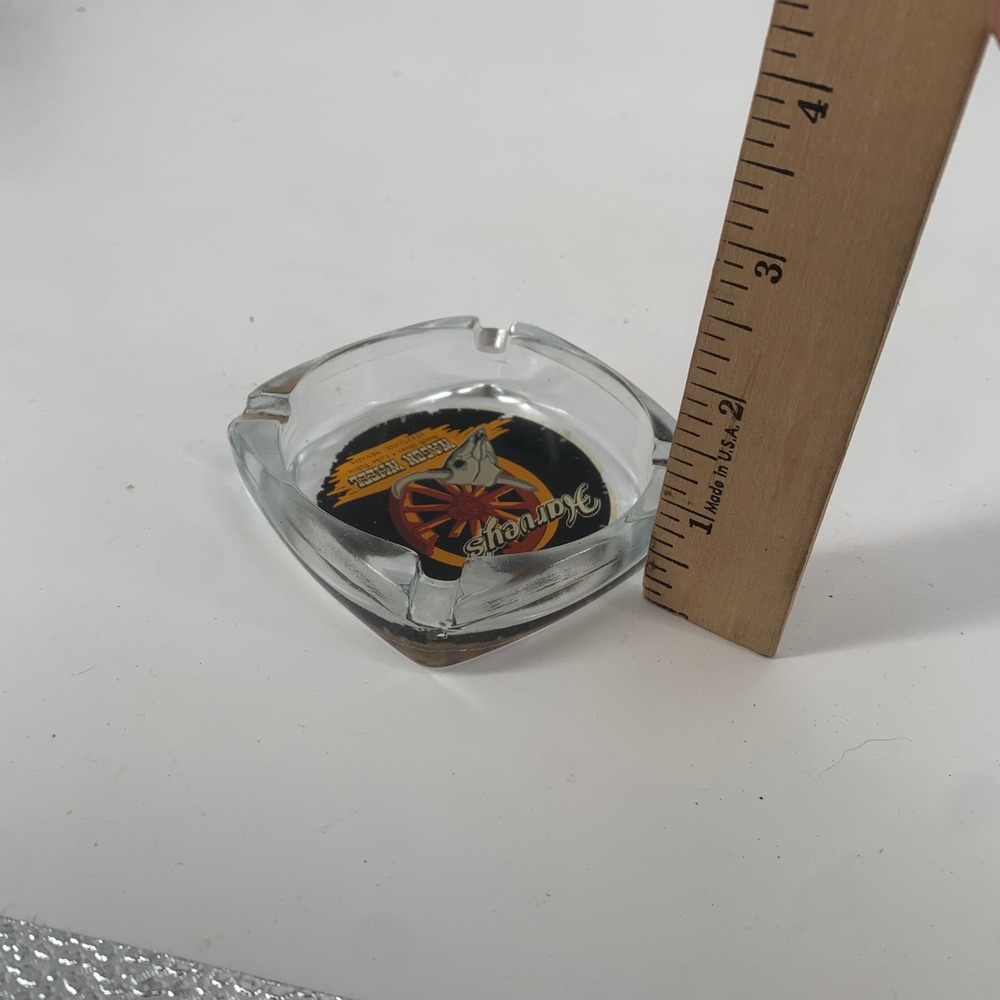 Vintage Harveys Wagon Wheel Casino Ashtray Lake Tahoe Stateline Nevada Glass - Picture 7 of 7